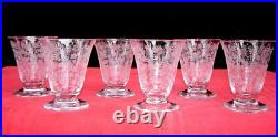 Baccarat Elisabeth 6 Wine Crystal Glasses Verres A Vin Cristal Gravé Art Deco A
