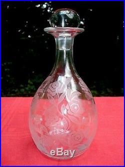 Baccarat Fontenay Whiskey Wine Decanter Carafe A Whisky Cristal Gravé Art Deco