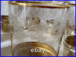 Baccarat Gobelet Cristal Gravé Or Monture Argent Massif Vermeil Modèle Sévigné