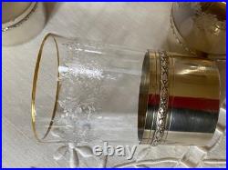 Baccarat Gobelet Cristal Gravé Or Monture Argent Massif Vermeil Modèle Sévigné