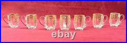 Baccarat Gold Enamelled Cordial Glasses Verres Cave A Liqueur Cristal Emaille Or