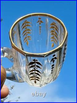 Baccarat Gold Enamelled Cordial Glasses Verres Cave A Liqueur Cristal Emaille Or