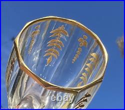 Baccarat Gold Enamelled Cordial Glasses Verres Cave A Liqueur Cristal Emaille Or