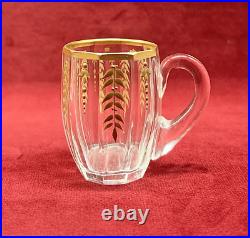 Baccarat Gold Enamelled Cordial Glasses Verres Cave A Liqueur Cristal Emaille Or