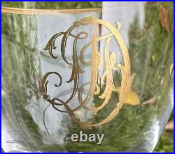 Baccarat Gold Gilt Wine Glasses Verres A Vin Cristal Gravé Monogramme Or Dore Df
