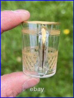 Baccarat Gold Set Shot Cordial Glasses Verre Service A Liqueur Cristal Grave Or