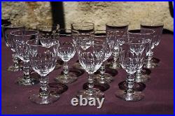 Baccarat Gondole Côtes plates 12 Verres à vin / Porto Cristal H 11,8cm