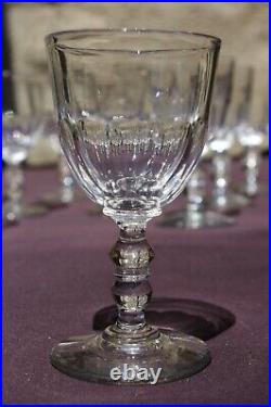 Baccarat Gondole Côtes plates 12 Verres à vin / Porto Cristal H 11,8cm