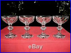 Baccarat Harcourt 4 Tall Sherbet Glasses 4 Coupe A Champagne Cristal Taillé