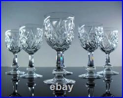 Baccarat Harfleur 6 Verres A Vin En Cristal Taille Main Souffle Bouch Signe 13cm