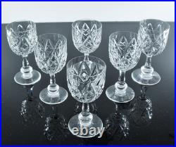 Baccarat Harfleur 6 Verres A Vin En Cristal Taille Main Souffle Bouch Signe 13cm