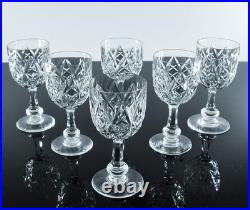 Baccarat Harfleur 6 Verres A Vin En Cristal Taille Main Souffle Bouch Signe 13cm