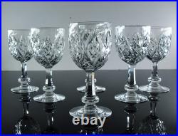 Baccarat Harfleur 6 Verres A Vin En Cristal Taille Main Souffle Bouch Signe 13cm