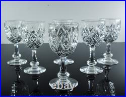 Baccarat Harfleur 6 Verres A Vin En Cristal Taille Main Souffle Bouch Signe 13cm