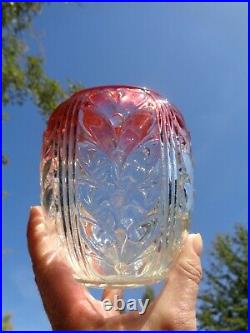 Baccarat Laurier Crystal Vase Cristal De Couleur Coloré Rose Napoleon Empire