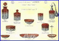 Baccarat Laurier Crystal Vase Cristal De Couleur Coloré Rose Napoleon Empire