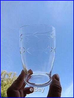 Baccarat Longchamp 6 Water Flat Tumbler Glasses Gobelets A Eau Cristal Art Deco