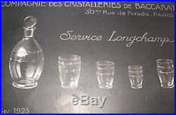 Baccarat Longchamp 6 Water Flat Tumbler Glasses Gobelets A Eau Cristal Art Deco