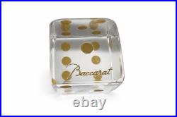 Baccarat Lot de 5 Dés en Cristal Signés Points Dorés 1 Dé Rouge XX? Sièc