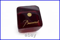 Baccarat Lot de 5 Dés en Cristal Signés Points Dorés 1 Dé Rouge XX? Sièc
