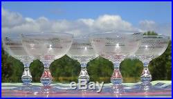 Baccarat Lot de 5 coupes à champagne en cristal gravé XIXe s. H