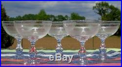 Baccarat Lot de 5 coupes à champagne en cristal gravé XIXe s. H