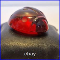 Baccarat Magnifique coccinelle rouge rubis en verre Signée Parfait état