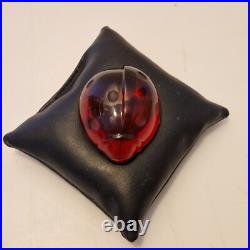 Baccarat Magnifique coccinelle rouge rubis en verre Signée Parfait état