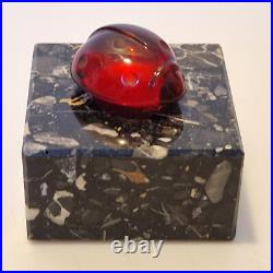 Baccarat Magnifique coccinelle rouge rubis en verre Signée Parfait état