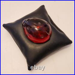 Baccarat Magnifique coccinelle rouge rubis en verre Signée Parfait état