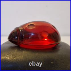 Baccarat Magnifique coccinelle rouge rubis en verre Signée Parfait état