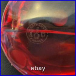 Baccarat Magnifique coccinelle rouge rubis en verre Signée Parfait état
