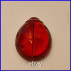 Baccarat Magnifique coccinelle rouge rubis en verre Signée Parfait état