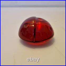 Baccarat Magnifique coccinelle rouge rubis en verre Signée Parfait état