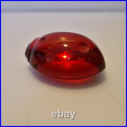 Baccarat Magnifique coccinelle rouge rubis en verre Signée Parfait état