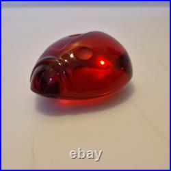 Baccarat Magnifique coccinelle rouge rubis en verre Signée Parfait état