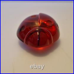 Baccarat Magnifique coccinelle rouge rubis en verre Signée Parfait état