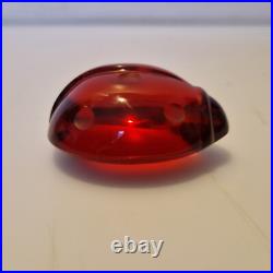 Baccarat Magnifique coccinelle rouge rubis en verre Signée Parfait état