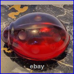 Baccarat Magnifique coccinelle rouge rubis en verre Signée Parfait état