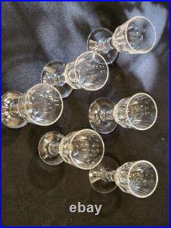 Baccarat Modèle Clermont Côtes Plates Lot 6 Anciens Verres A Vin Porto Cristal