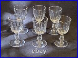 Baccarat Modèle Clermont Côtes Plates Lot 6 Anciens Verres A Vin Porto Cristal