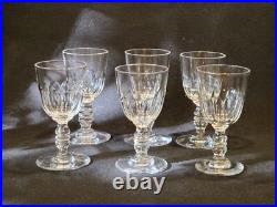 Baccarat Modèle Clermont Côtes Plates Lot 6 Anciens Verres A Vin Porto Cristal