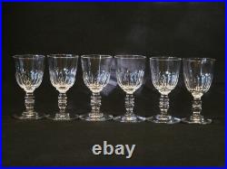 Baccarat Modèle Clermont Côtes Plates Lot 6 Anciens Verres A Vin Porto Cristal