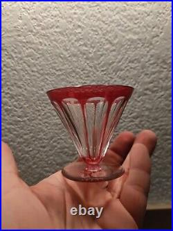 Baccarat Modèle Rex 6 Verres En Cristal Doublé Rouge Très Rare