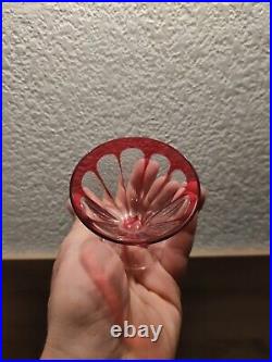 Baccarat Modèle Rex 6 Verres En Cristal Doublé Rouge Très Rare