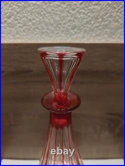 Baccarat Modèle Rex Doublé Rouge Très Rare Carafe Cristal