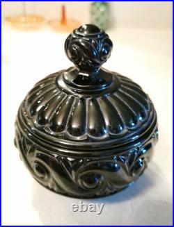 Baccarat Modele Russe Pot Couvert A Sel De Bain Cristal Noire 13 Cm Tbe