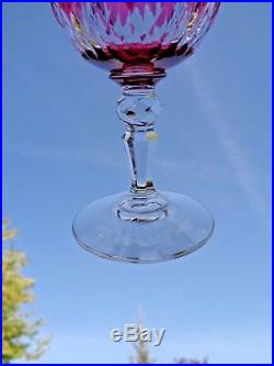 Baccarat Nemours Wine Glasses Verre A Vin Roemer Taillé Doublé De Couleur Coloré