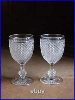 Baccarat Paire De Verre Diamant Haut 15,3 Cm Baccarat Charles X