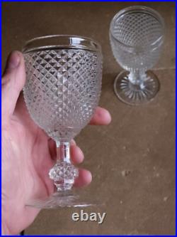 Baccarat Paire De Verre Diamant Haut 15,3 Cm Baccarat Charles X